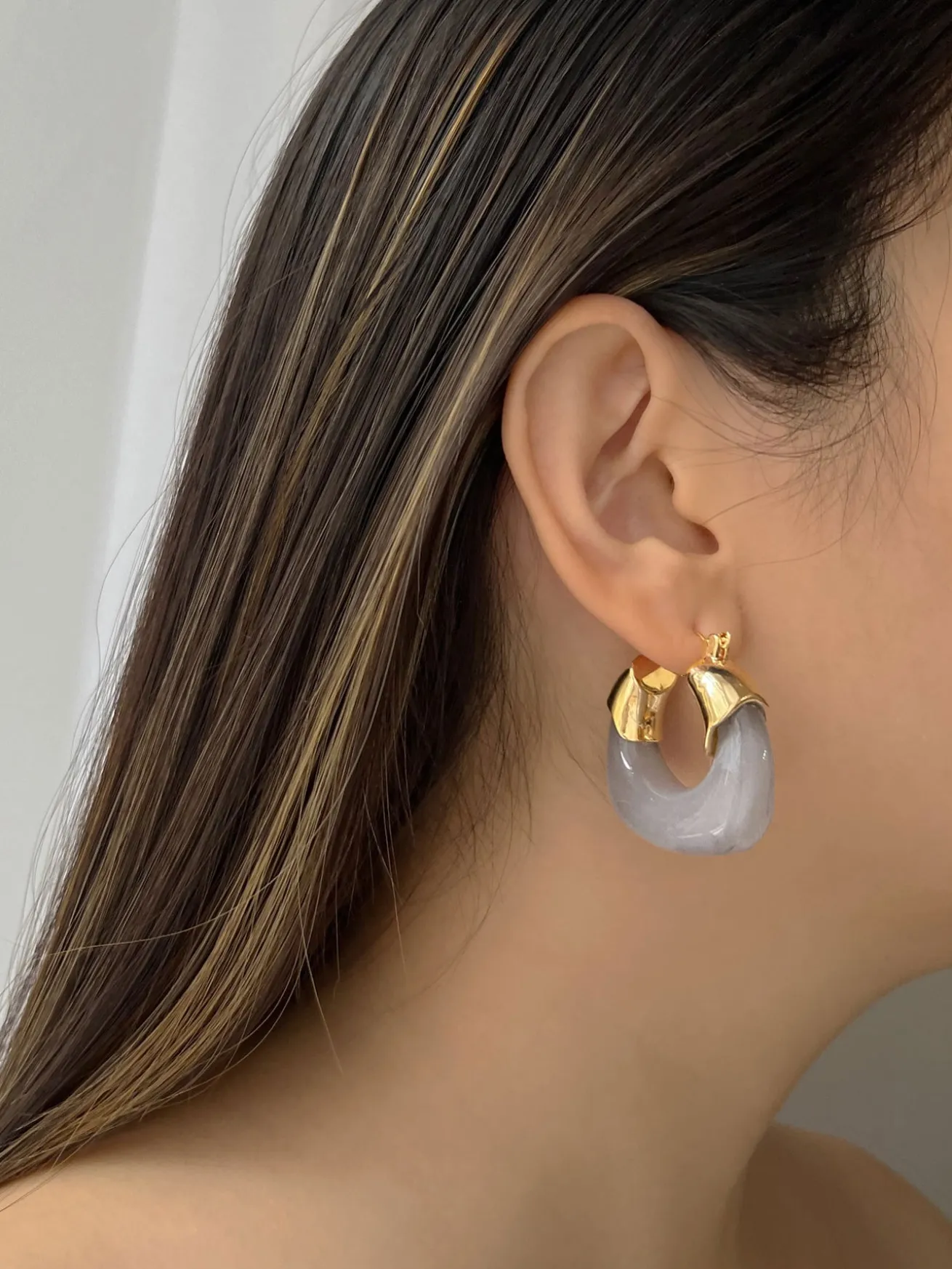 Chunky Vintage Hoops - Grey