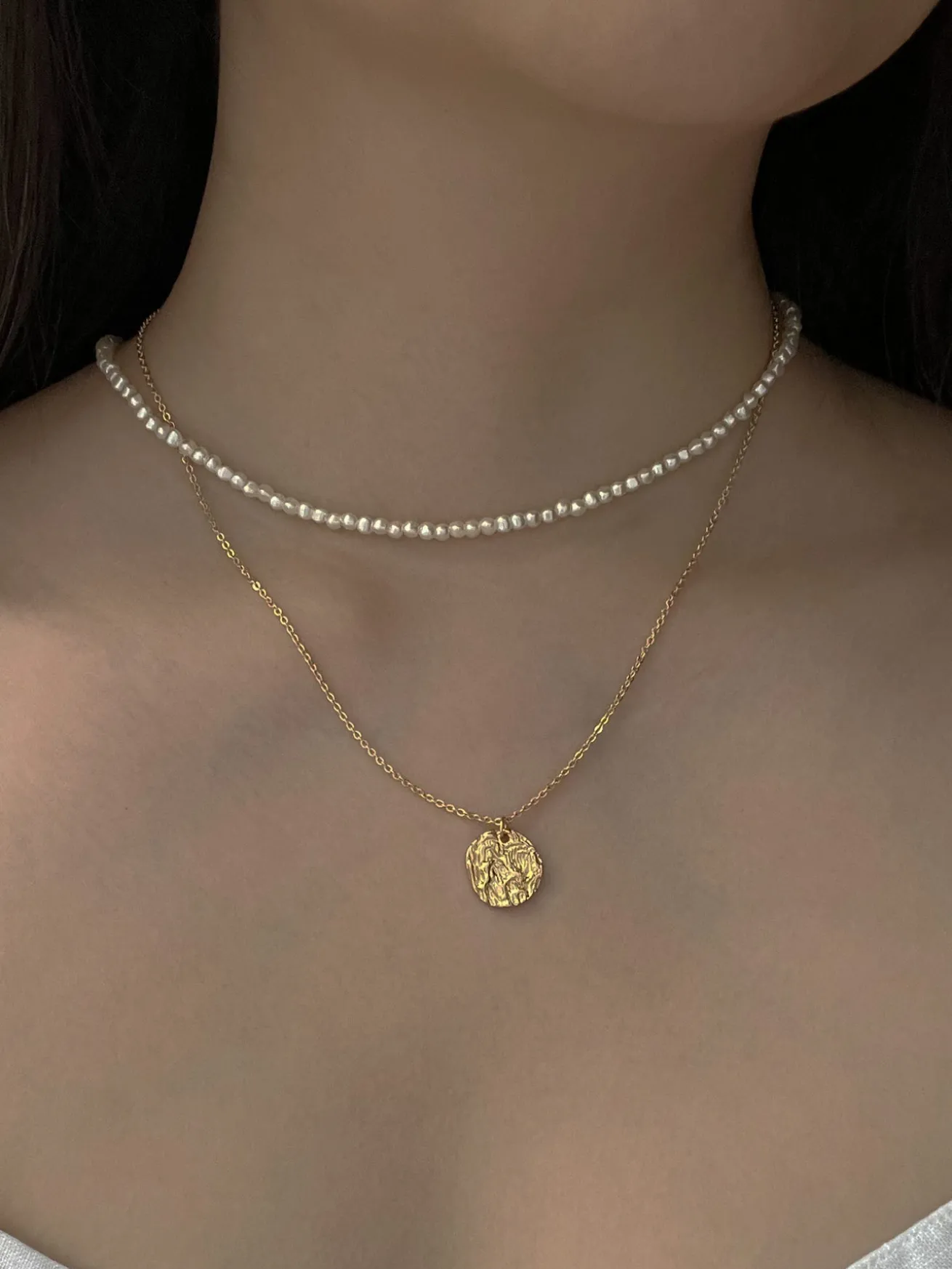 Coin and Pearl Necklace Set
