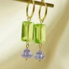 Colour Glass Crystal Hoop Earrings
