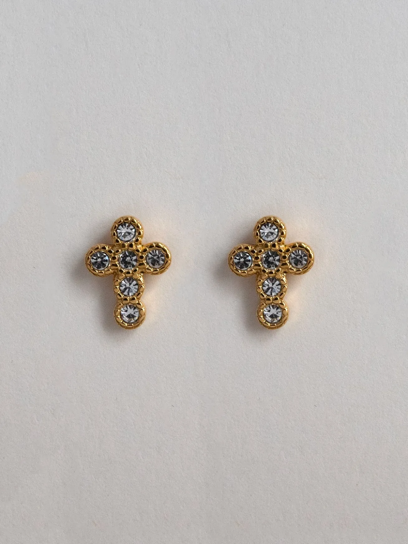 Cross Earstuds - Gemstone
