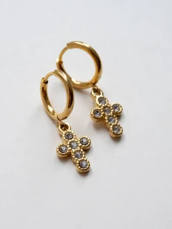 Cross Huggies - Gemstone