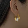 Crystal-encrusted Gold Baroque Hoops