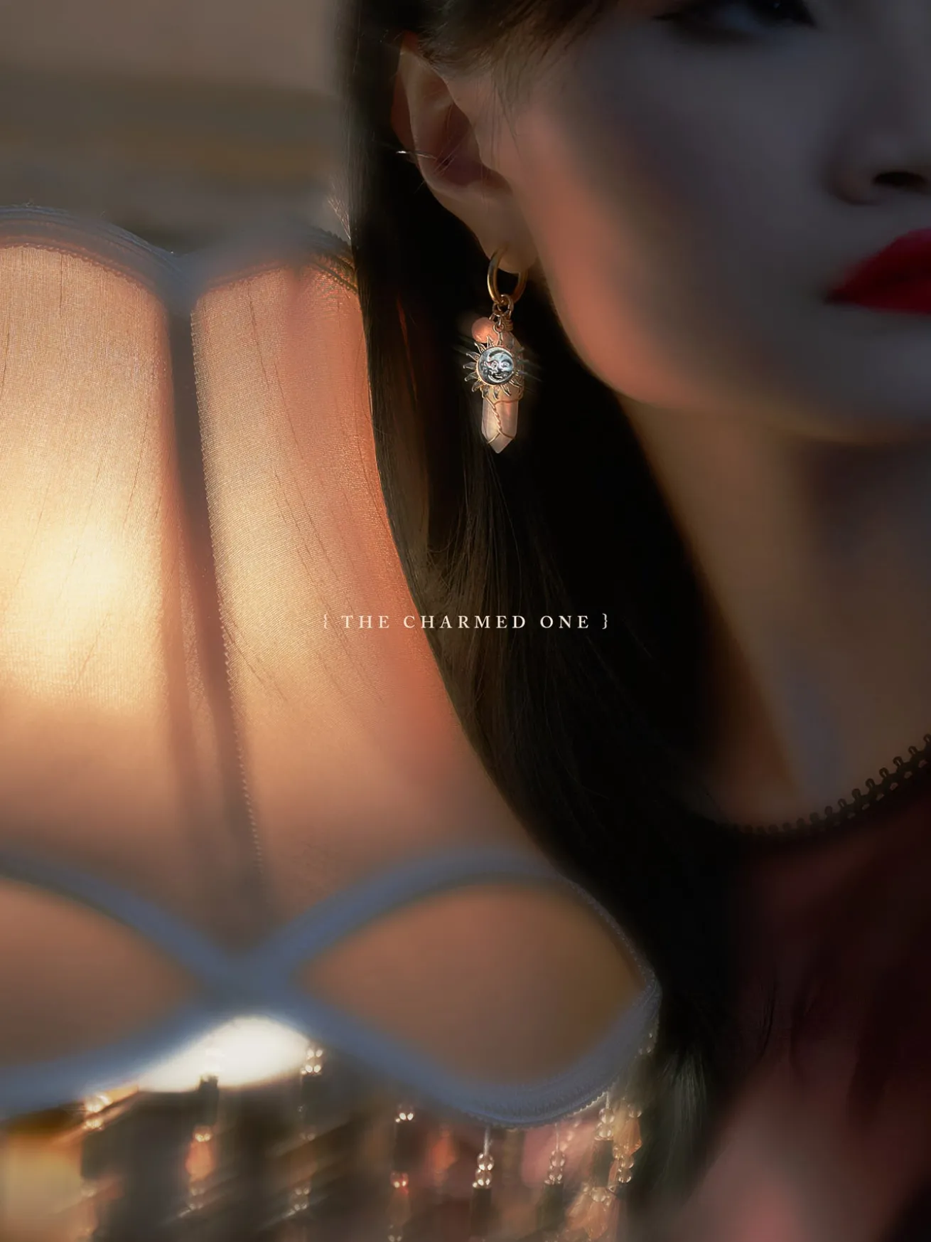 Divine Sun-Moon Hoops - Clear Quartz