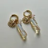 Divine Sun-Moon Hoops - Moonstone