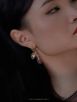 Divine Sun-Moon Hoops - Moonstone