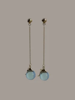 Dolphin Crystal Ball Dangling Earrings