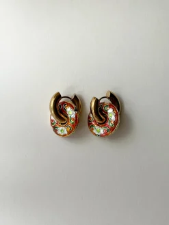 Donut Hoops - Cloisonne Burnt Orange