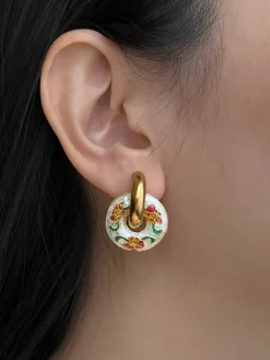 Donut Hoops - Cloisonne White