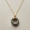 Donut Stone Necklace, Gold - Polka Dot