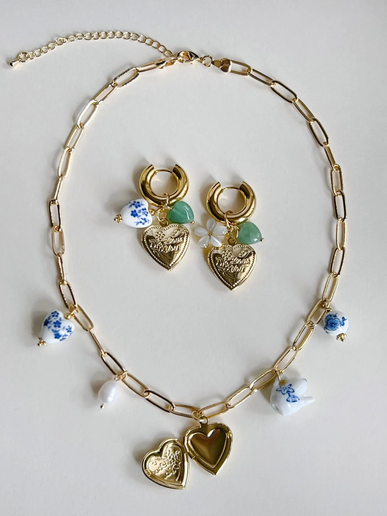 Eclectic Charm Necklace - Gold Jumbo Heart Locket
