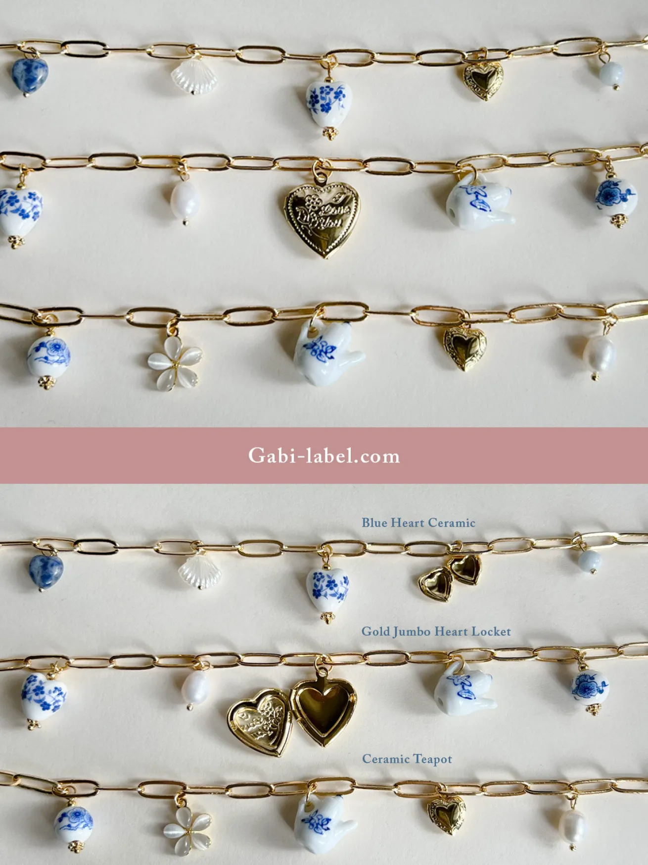 Eclectic Charm Necklace - Gold Jumbo Heart Locket