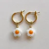 Eggy Flower Hoop Earrings