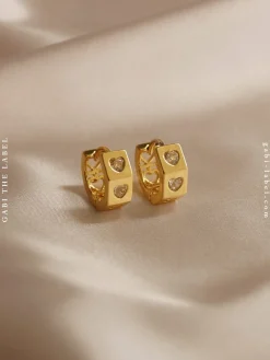 ELLA Huggies - Clear *Gold-plated