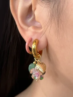 Enamel Baby Hoops - Baby Pink