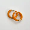 Enamel Baby Hoops - Orange