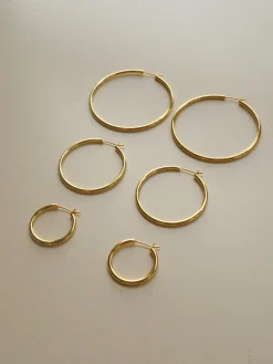 Essential Thin Hoops - Large *18K Gold-plated S925