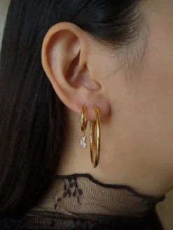 Essential Thin Hoops - Medium *18K Gold-plated S925