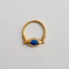 Eye of Horus Matte Gold Ring - Blue Stone