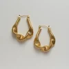 Fluid Waves Hoops - Gold