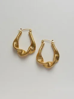 Fluid Waves Hoops - Gold