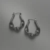 Fluid Waves Hoops - Silver