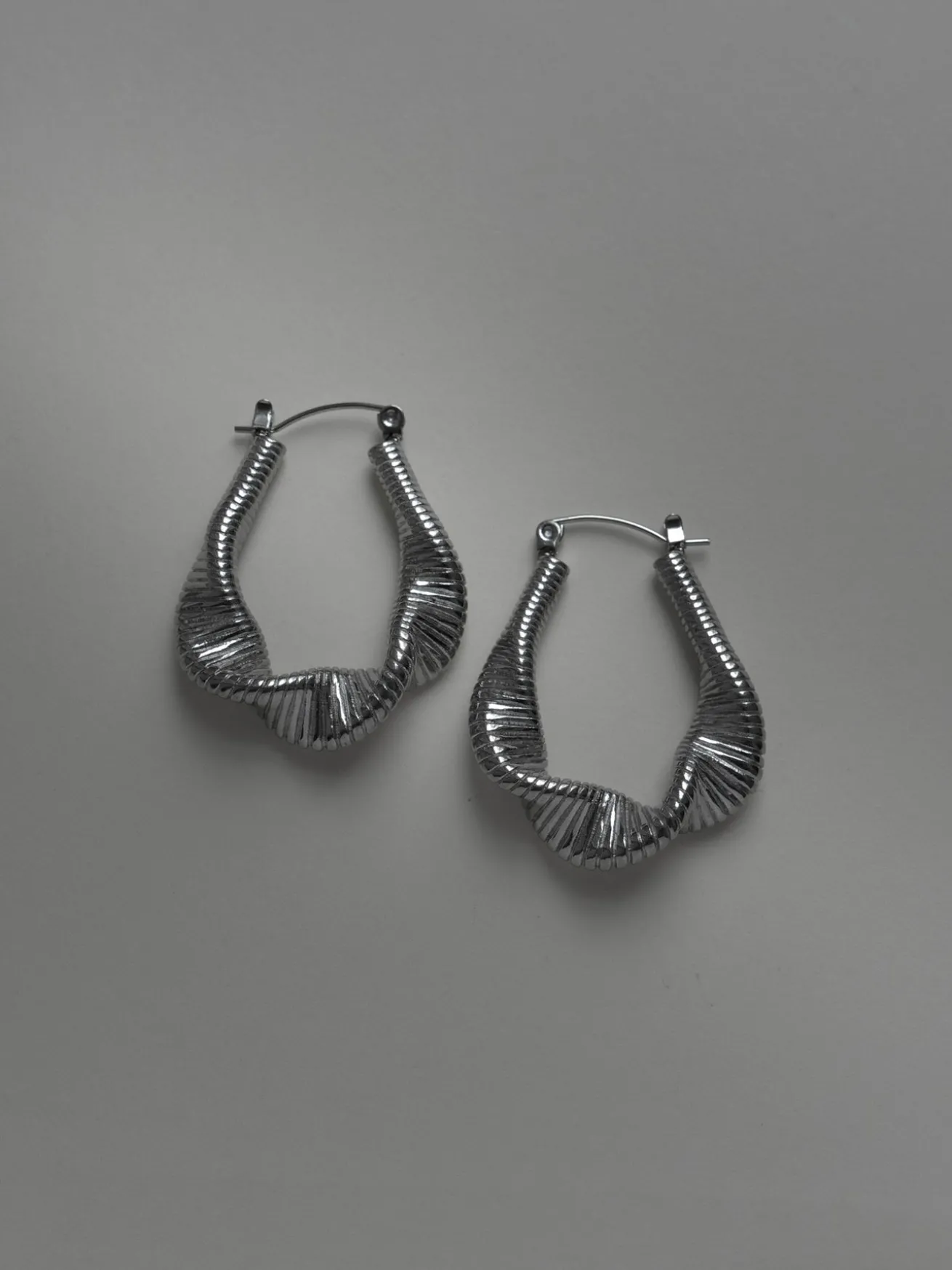 Fluid Waves Hoops - Silver