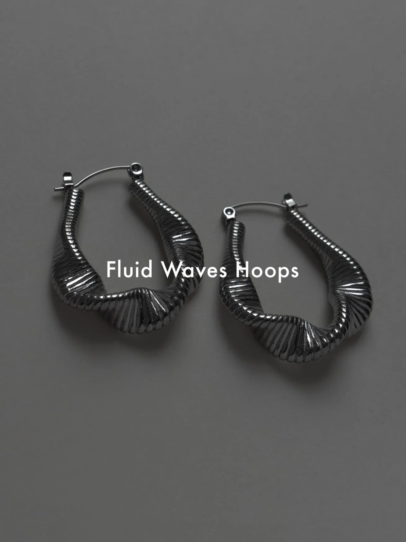 Fluid Waves Hoops - Silver