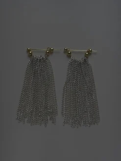 Fluidity Silver Chain Earrings - Long