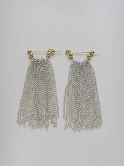 Fluidity Silver Chain Earrings - Long