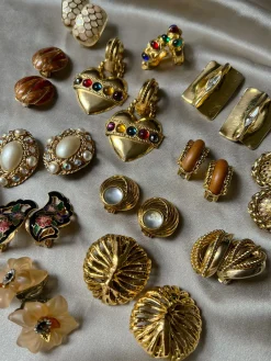 Gemstone and Pearl-encrusted Clip-Ons (Vintage)
