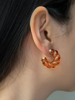 Glacial Hoops - Orange-Red