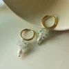 Glass Flower Bouquet Hoop Earrings