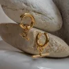 Gold Hoops With Bar