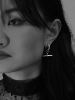 Gold Hoops With Bar
