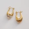 Gold Lucite Hoops - Transparent