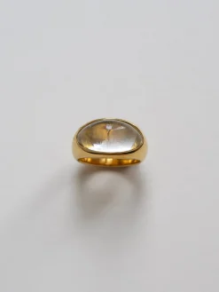 Gold Lucite Ring - Transparent