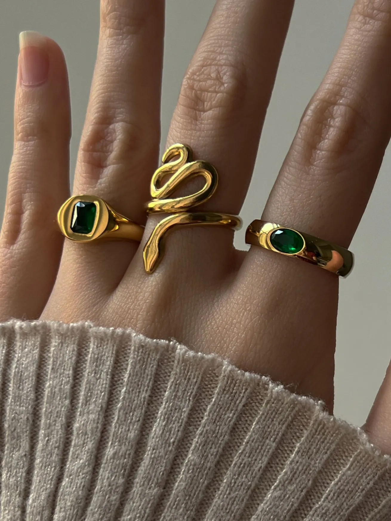 Gold Ring with Oval-encrusted Gemstone - Clear