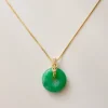 Green Jade Donut Necklace