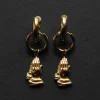 Hands in Prayer Chunky Gold Hoops
