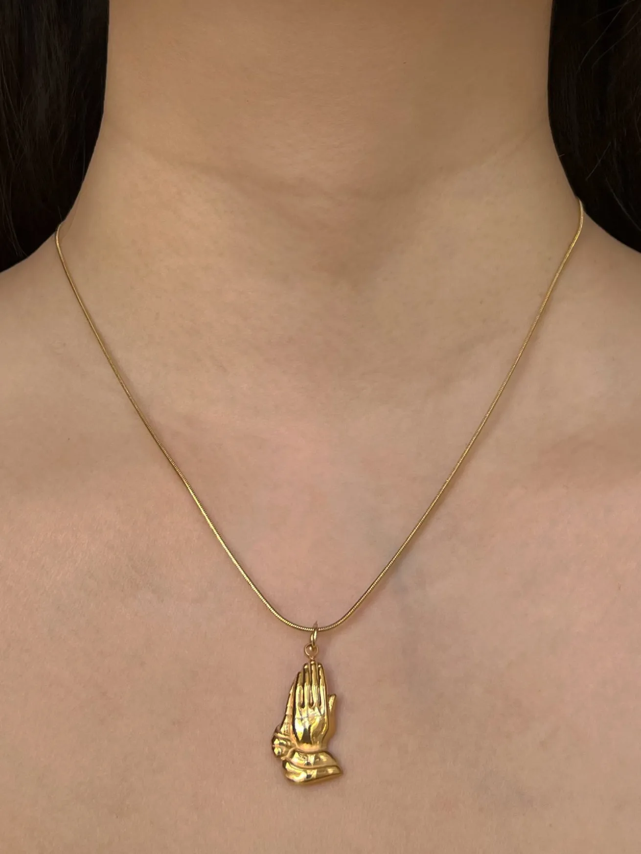 Hands in Prayer Chunky Gold Hoops