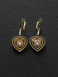 Heart of Stone Hoops - White