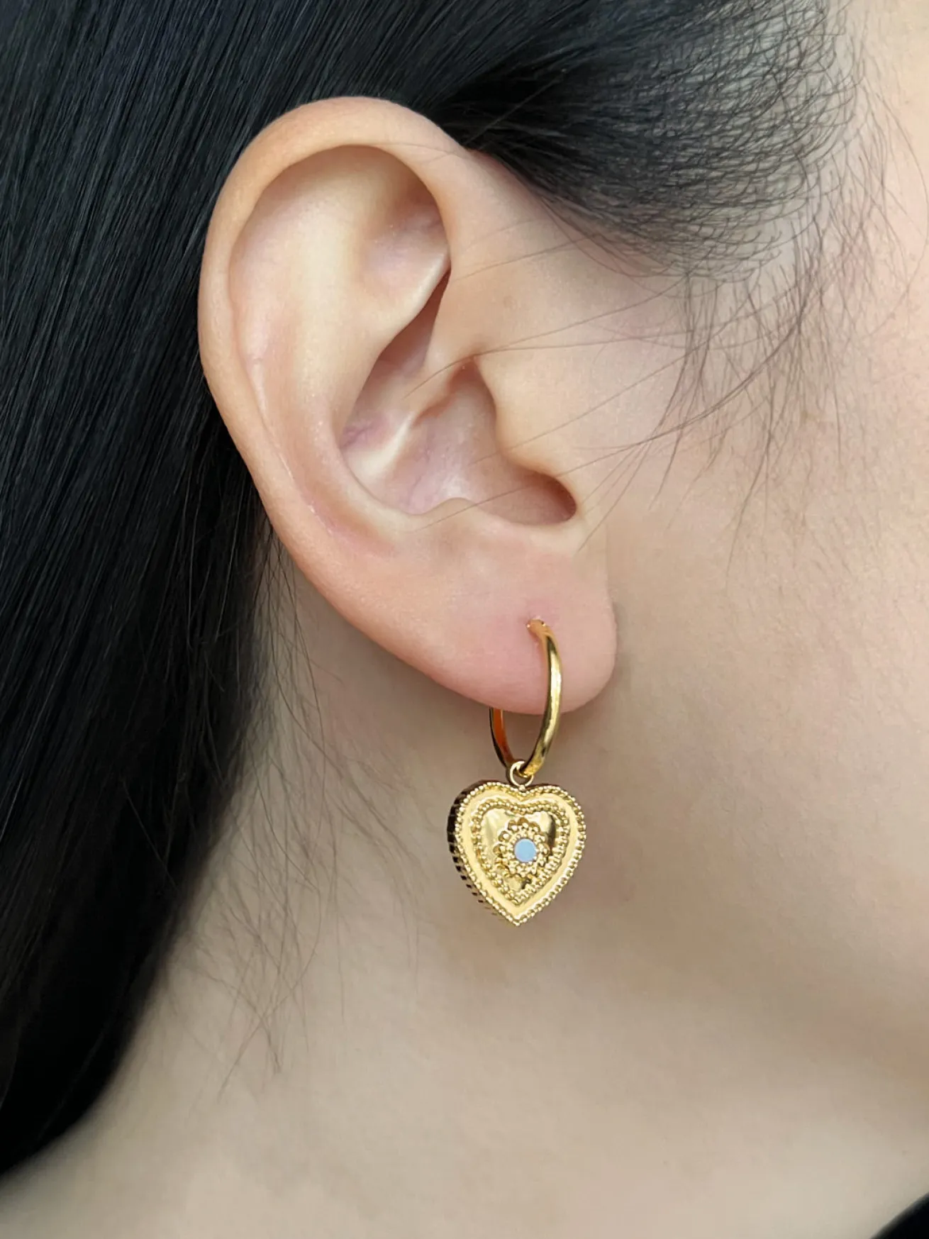 Heart of Stone Hoops - White
