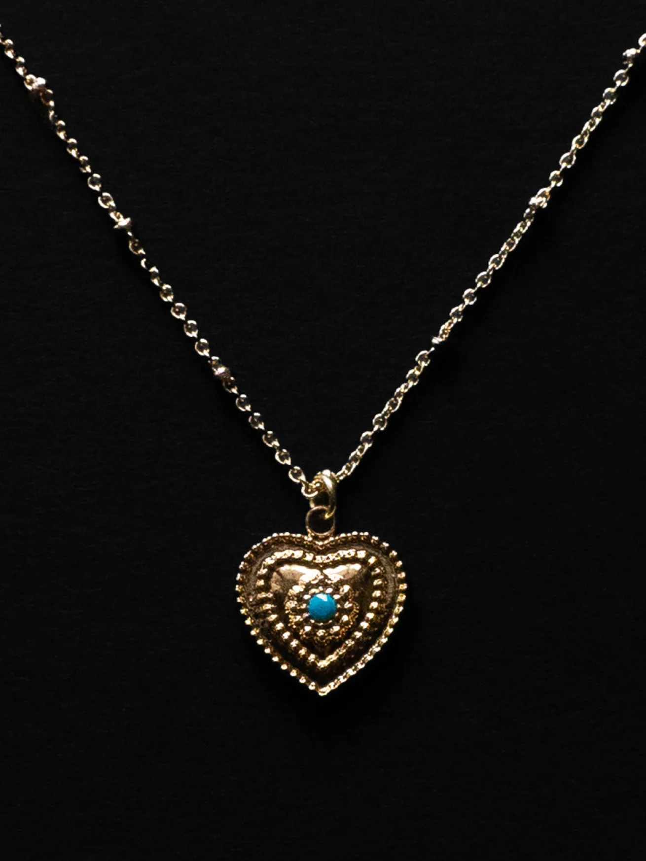 Heart of Stone Necklace - Blue