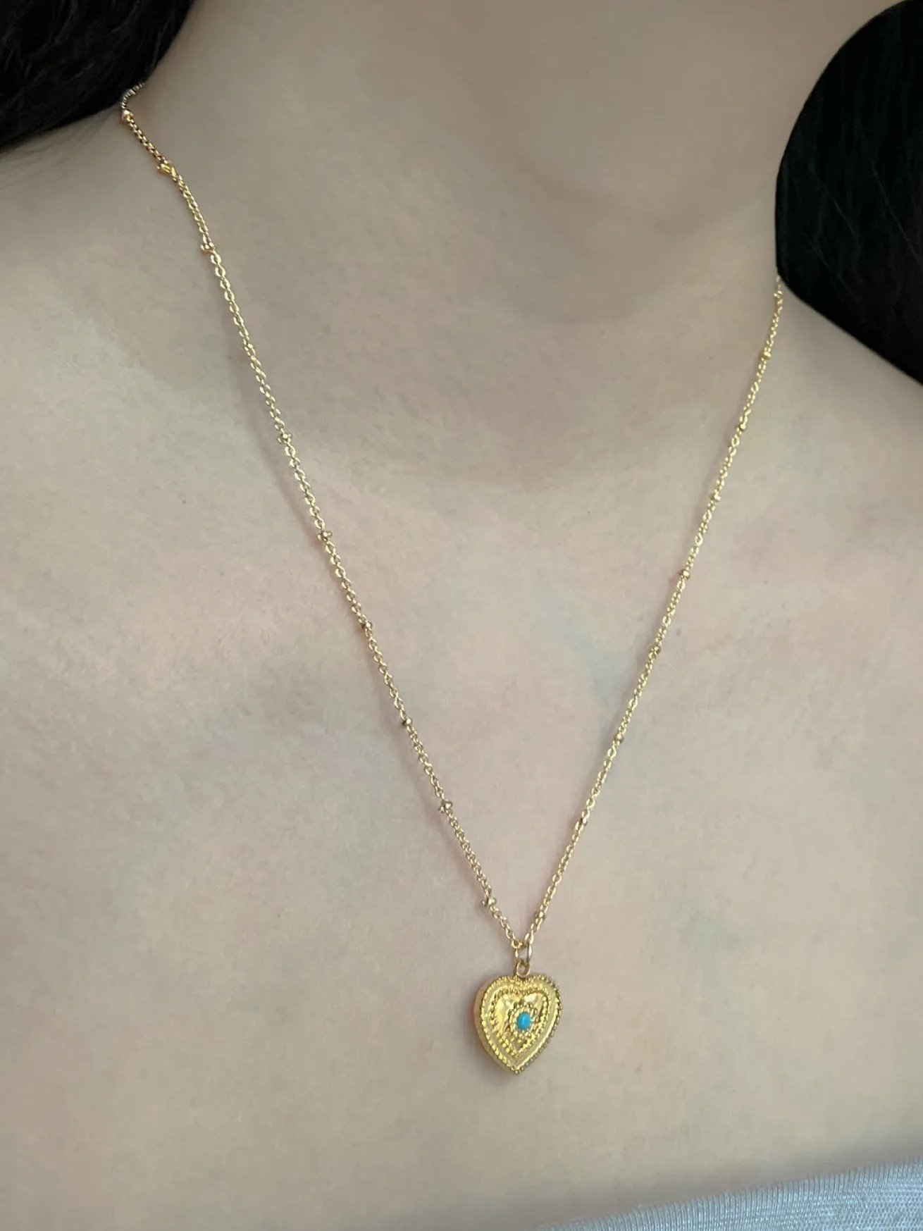 Heart of Stone Necklace - Blue