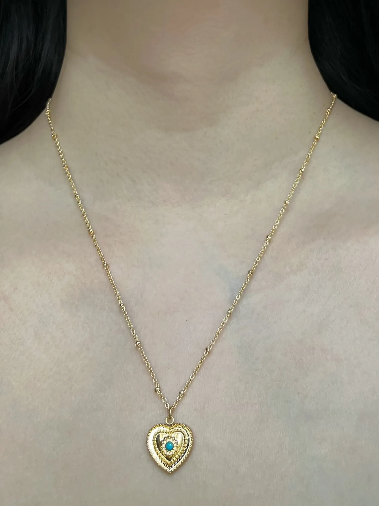 Heart of Stone Necklace - Blue