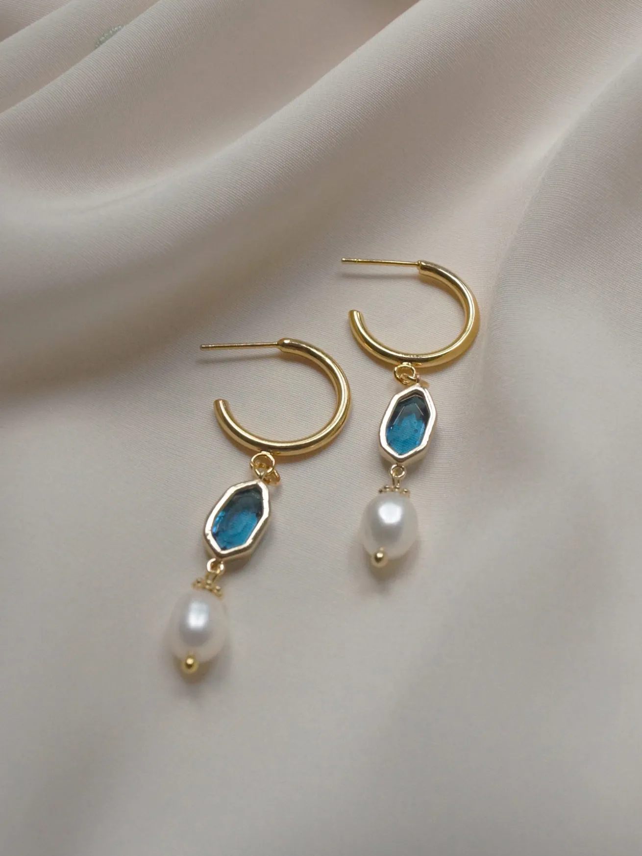 Hildur Earrings - Prussian Blue *18K Gold-plated