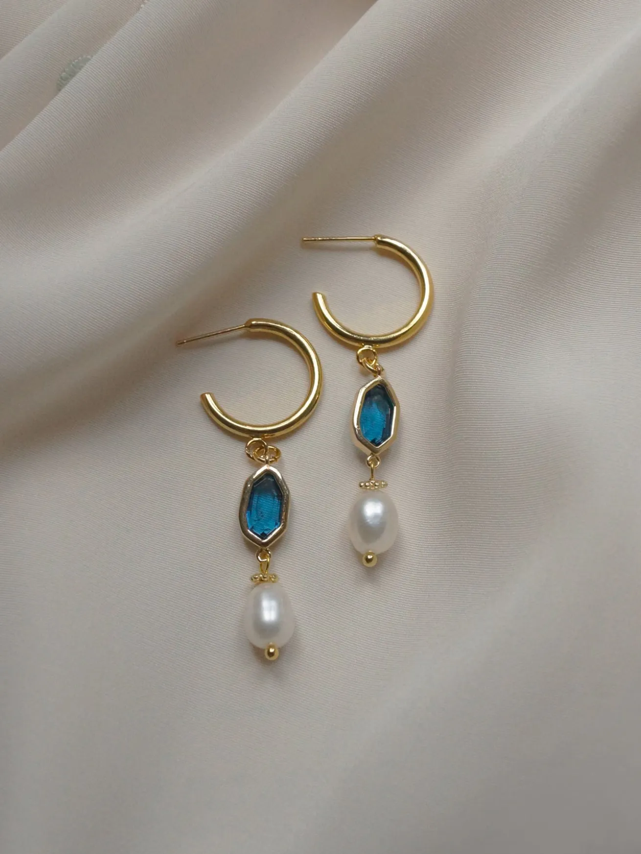Hildur Earrings - Prussian Blue *18K Gold-plated