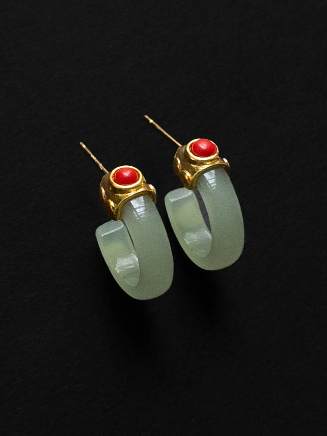 Imperial Jade Hoops - Green