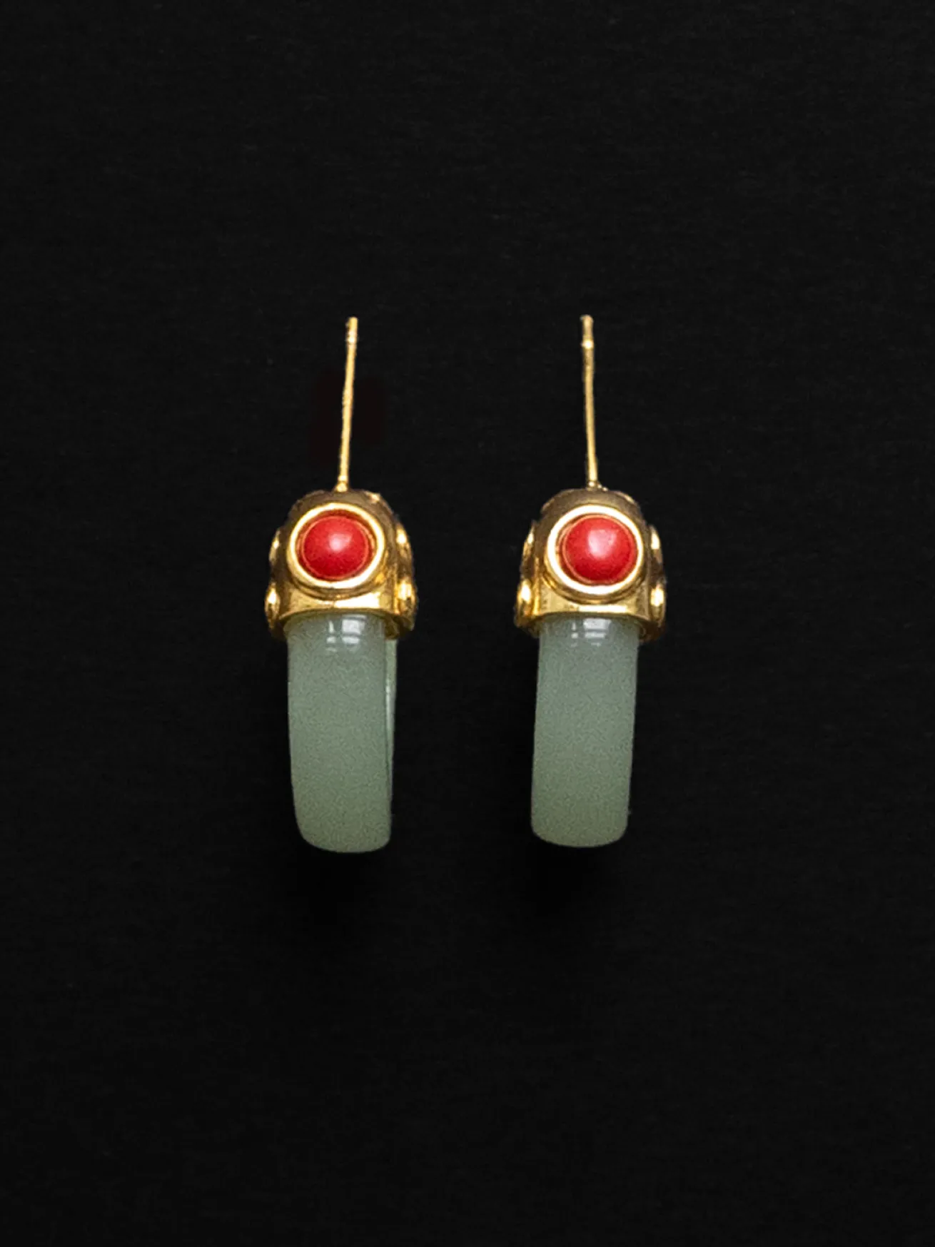 Imperial Jade Hoops - Green