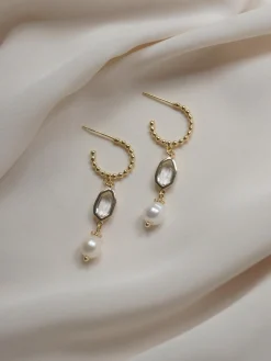 Ingrid Earrings - Clear *18K Gold-plated